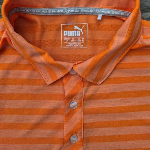 Puma Men's Stripe Short Sleeve Golf Polo - Large - Picture 3 of 7